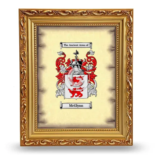 McGlynn Coat of Arms Framed - Gold