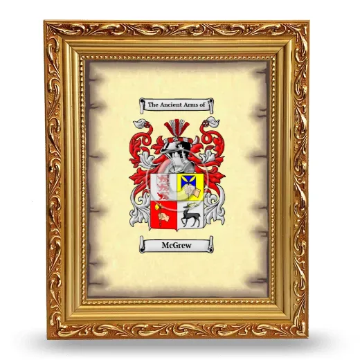 McGrew Coat of Arms Framed - Gold