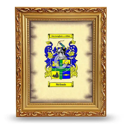 McInnis Coat of Arms Framed - Gold