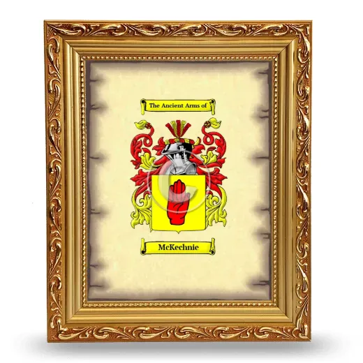 McKechnie Coat of Arms Framed - Gold