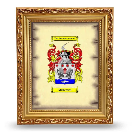 McKeown Coat of Arms Framed - Gold