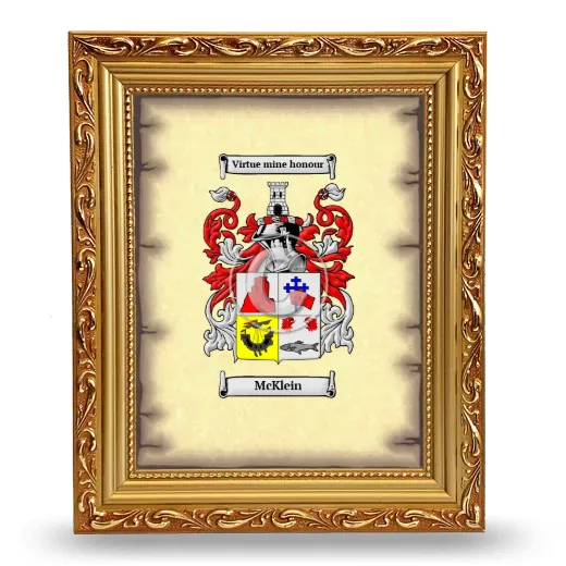 McKlein Coat of Arms Framed - Gold