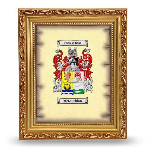 McLauchlan Coat of Arms Framed - Gold