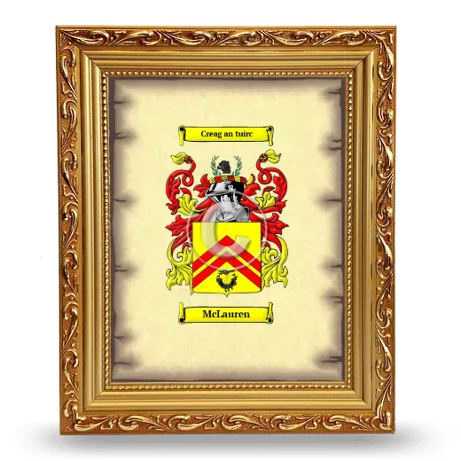 McLauren Coat of Arms Framed - Gold
