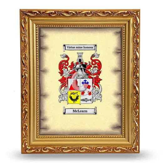 McLearn Coat of Arms Framed - Gold
