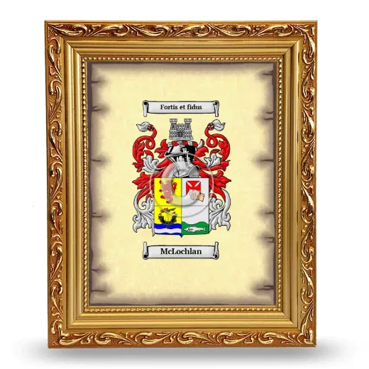 McLochlan Coat of Arms Framed - Gold
