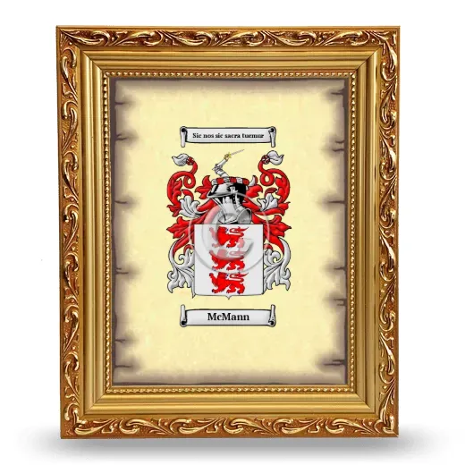 McMann Coat of Arms Framed - Gold