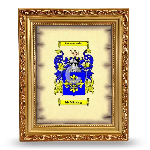 McMicking Coat of Arms Framed - Gold