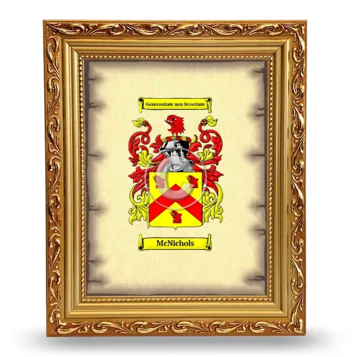 McNichols Coat of Arms Framed - Gold
