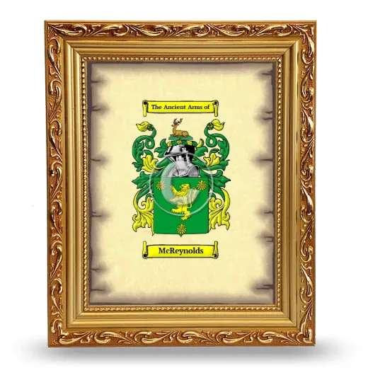 McReynolds Coat of Arms Framed - Gold