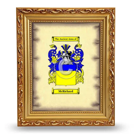 McRichard Coat of Arms Framed - Gold