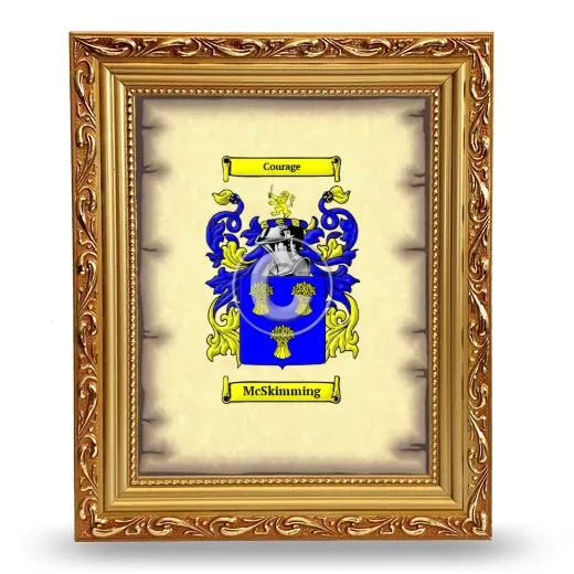 McSkimming Coat of Arms Framed - Gold