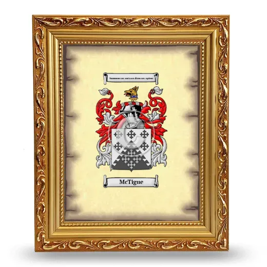 McTigue Coat of Arms Framed - Gold