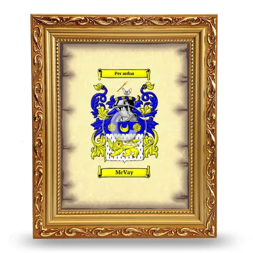 McVay Coat of Arms Framed - Gold