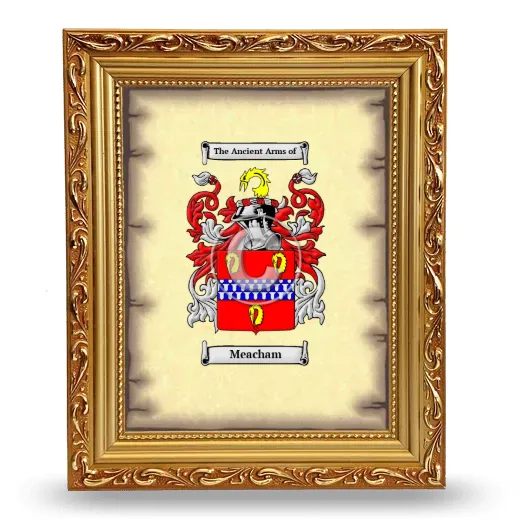 Meacham Coat of Arms Framed - Gold