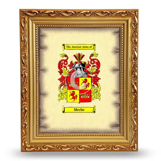Meche Coat of Arms Framed - Gold
