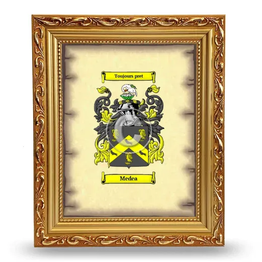 Medea Coat of Arms Framed - Gold