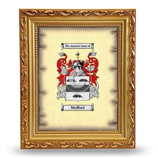 Medford Coat of Arms Framed - Gold