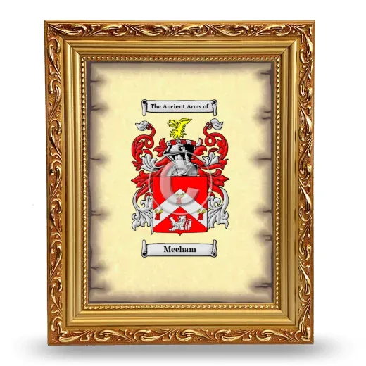 Meeham Coat of Arms Framed - Gold
