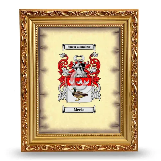Meeks Coat of Arms Framed - Gold