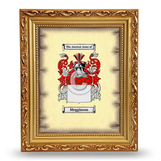 Megginson Coat of Arms Framed - Gold