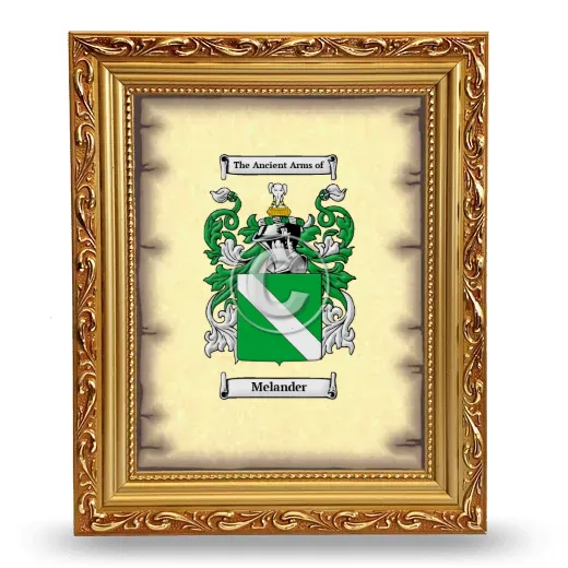 Melander Coat of Arms Framed - Gold