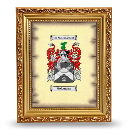Melbourne Coat of Arms Framed - Gold