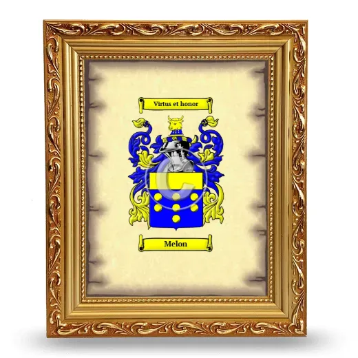 Melon Coat of Arms Framed - Gold
