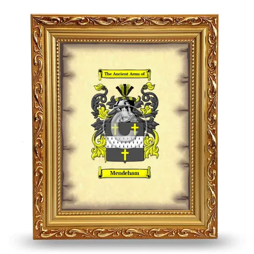 Mendeham Coat of Arms Framed - Gold