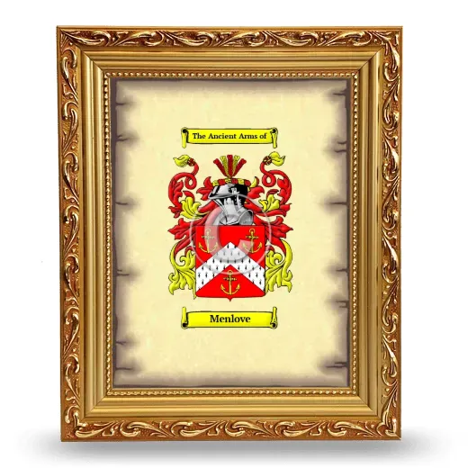 Menlove Coat of Arms Framed - Gold