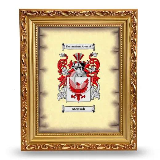 Mensah Coat of Arms Framed - Gold