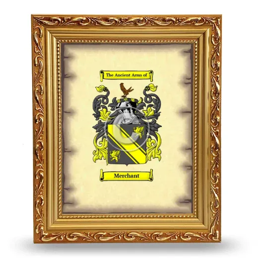 Merchant Coat of Arms Framed - Gold