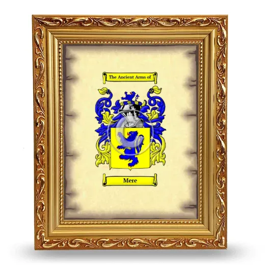 Mere Coat of Arms Framed - Gold