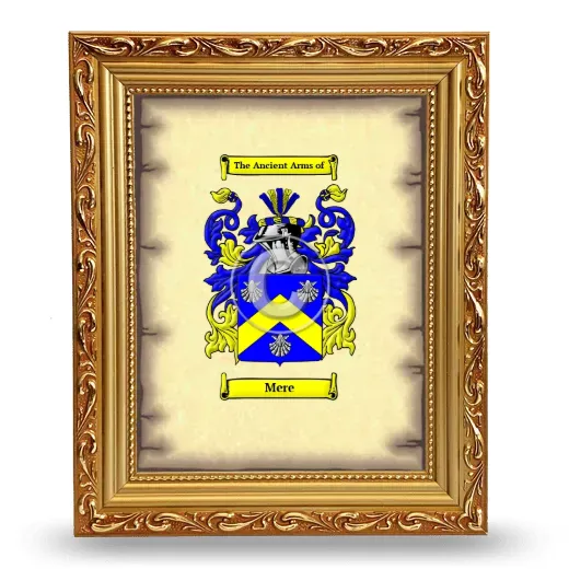 Mere Coat of Arms Framed - Gold