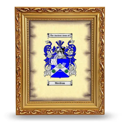 Meriton Coat of Arms Framed - Gold