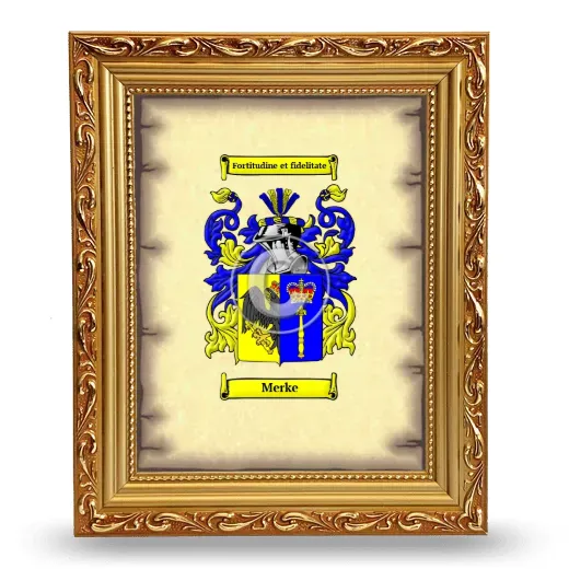 Merke Coat of Arms Framed - Gold
