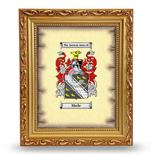 Merle Coat of Arms Framed - Gold