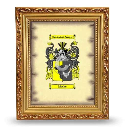 Meske Coat of Arms Framed - Gold