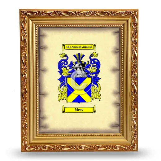 Mesy Coat of Arms Framed - Gold