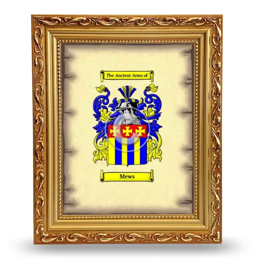 Mews Coat of Arms Framed - Gold