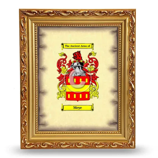 Meye Coat of Arms Framed - Gold