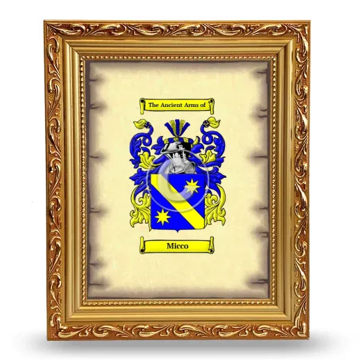 Micco Coat of Arms Framed - Gold