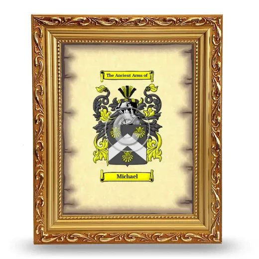 Michael Coat of Arms Framed - Gold