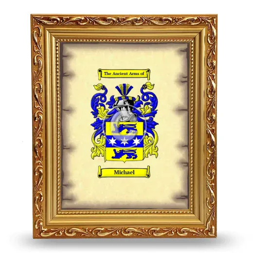 Michael Coat of Arms Framed - Gold