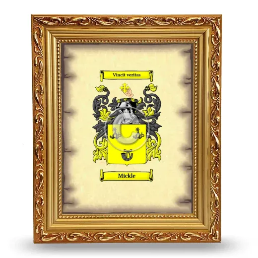 Mickle Coat of Arms Framed - Gold