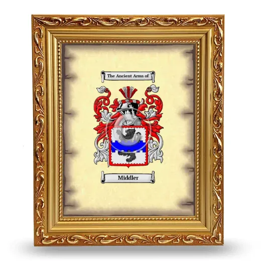 Middler Coat of Arms Framed - Gold