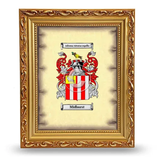 Midhurst Coat of Arms Framed - Gold