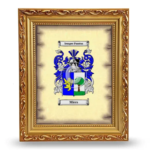 Miers Coat of Arms Framed - Gold