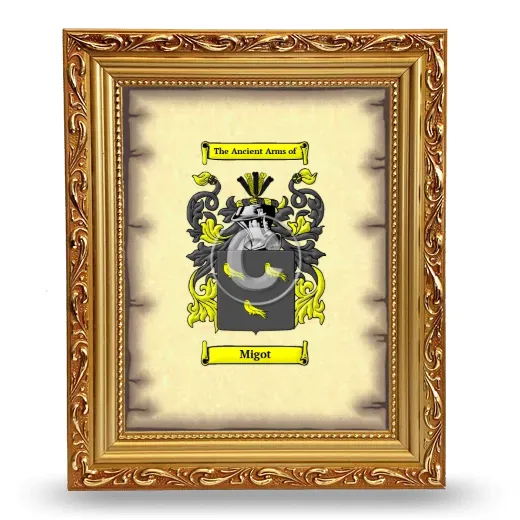 Migot Coat of Arms Framed - Gold
