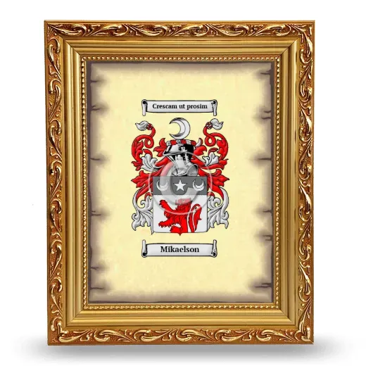 Mikaelson Coat of Arms Framed - Gold